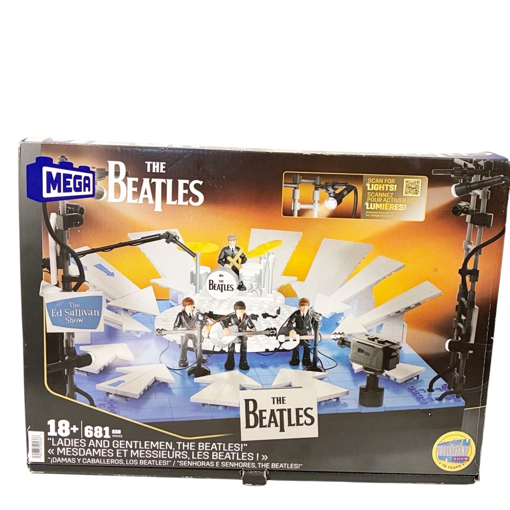 The Beatles Mattel Mega Building Block Ed Sullivan Set NEW 681 Pieces